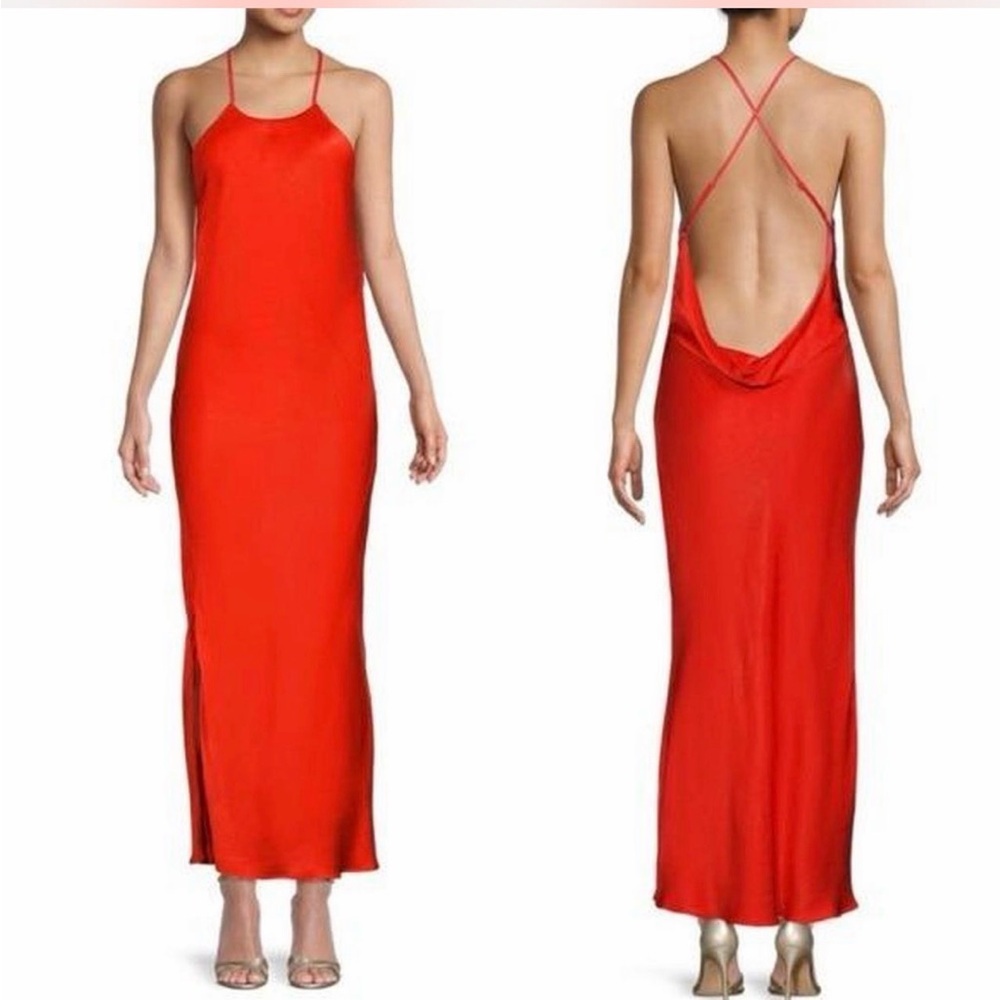 NWT Bardot Mila Cowl Slip Dress in Fire Red